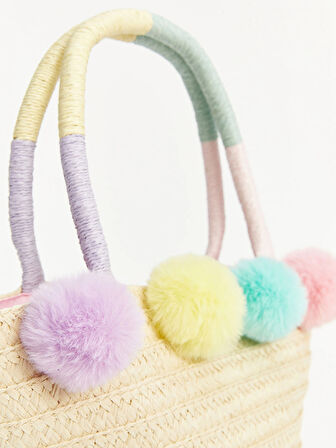 LCW ACCESSORIES BEJ Kız Çocuk Hasır El Çantası