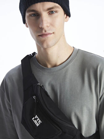 LCW ACCESSORIES SİYAH Baskılı Erkek Göğüs Çantası