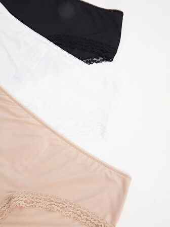 LCW DREAM SİYAH Dantel Detaylı Bikini Külot 3'lü Paket