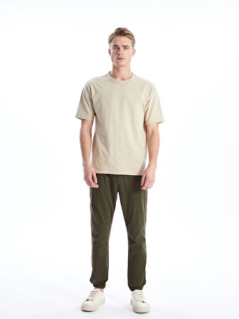 XSIDE Haki Slim Fit Gabardin Erkek Jogger Pantolon