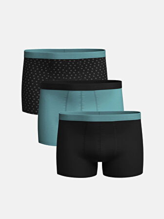 LC WAIKIKI Siyah Standart Kalıp Pamuklu Esnek Erkek Boxer 3'lü