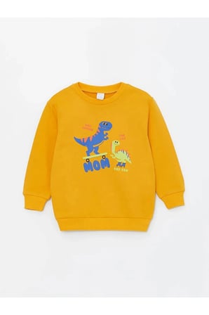 Bisiklet Yaka Uzun Kollu Baskılı Erkek Bebek Sweatshirt