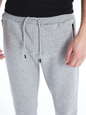 LCW Casual Gri Slim Fit Erkek Kalın Eşofman Altı