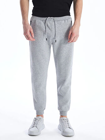 LCW Casual Gri Slim Fit Erkek Kalın Eşofman Altı