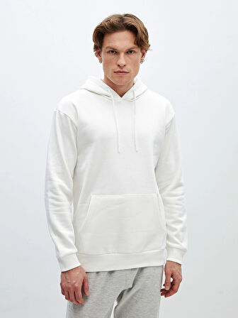 LCW Casual EKRU Uzun Kollu Erkek Kalın Hoodie