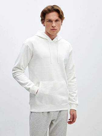 LCW Casual EKRU Uzun Kollu Erkek Kalın Hoodie