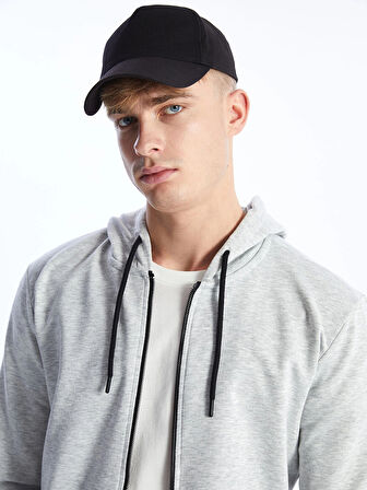 LCW Casual Gri Kapüşonlu Uzun Kollu Erkek Fermuarlı Sweatshirt