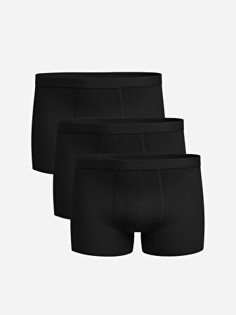 LC WAIKIKI Siyah Standart Kalıp Pamuklu Esnek Erkek Boxer 3'lü