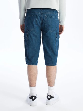 LCW Jeans Yeşil Standart Kalıp Erkek Jean Bermuda Şort