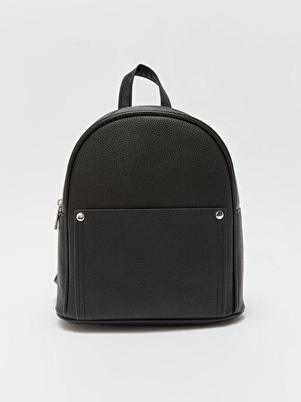LCW ACCESSORIES SİYAH Deri Görünümlü Kadın Sırt Çantası