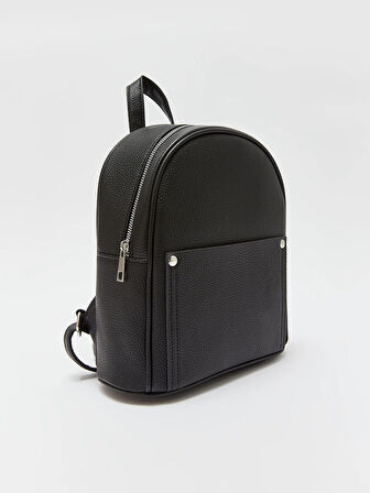 LCW ACCESSORIES SİYAH Deri Görünümlü Kadın Sırt Çantası