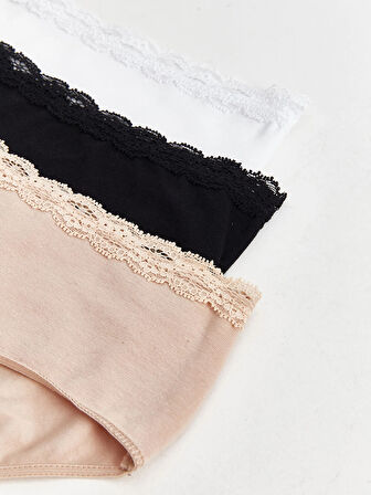 LCW DREAM PEMBE Dantel Detaylı Hipster Külot 3'lü Paket
