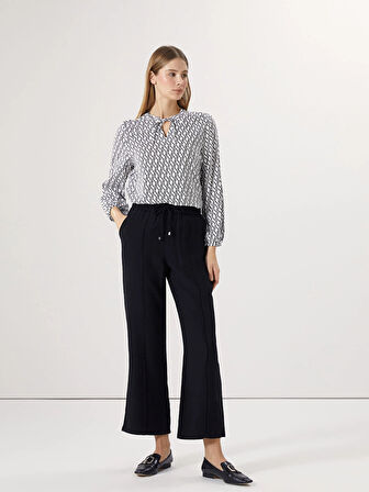 LCWAIKIKI Classic Siyah Beli Lastikli Kadın Pantolon