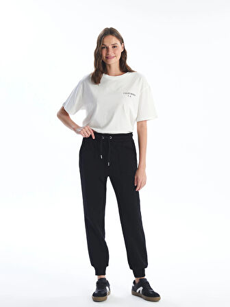 LCW Vision Siyah Beli Lastikli Kadın Kalın Jogger Eşofman Altı