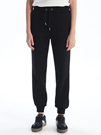 LCW Vision Siyah Beli Lastikli Kadın Kalın Jogger Eşofman Altı