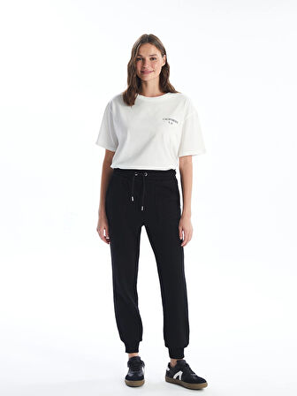 LCW Vision Siyah Beli Lastikli Kadın Kalın Jogger Eşofman Altı