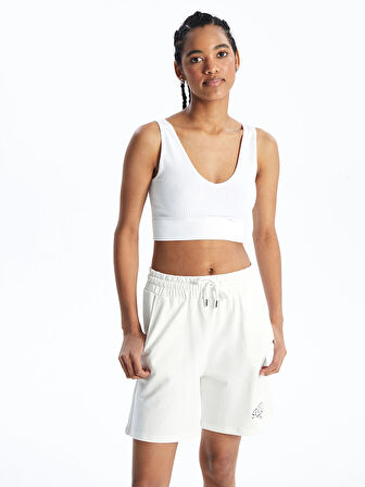 XSIDE ACTIVE BEYAZ V Yaka Düz Seamless Kadın Spor Büstiyer