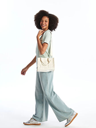 LCW ACCESSORIES EKRU Çıkarılabilir Askılı Kadın Omuz Çantası