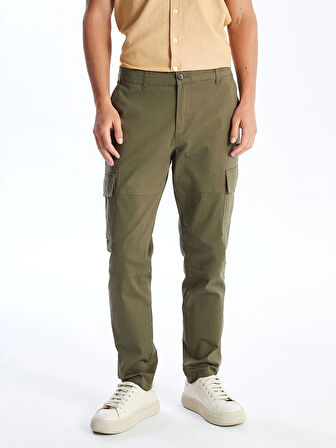LCWAIKIKI Classic Haki Dar Kalıp Gabardin Erkek Chino Pantolon