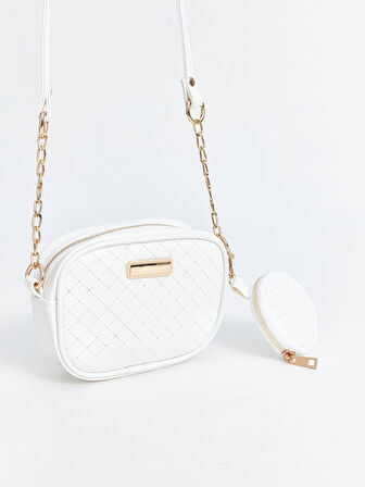 LCW ACCESSORIES BEYAZ Deri Görünümlü Kız Çocuk Omuz Çantası