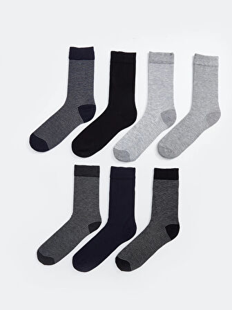 LCW ACCESSORIES Karişik Çizgili Bambu Erkek Soket Çorap 7'li