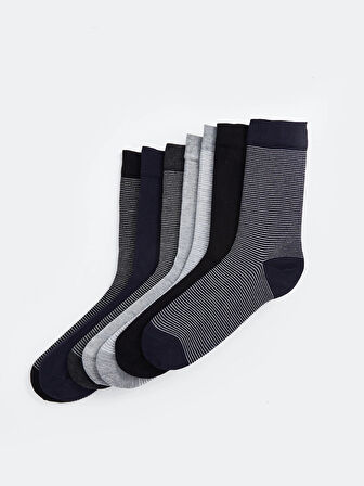 LCW ACCESSORIES Karişik Çizgili Bambu Erkek Soket Çorap 7'li