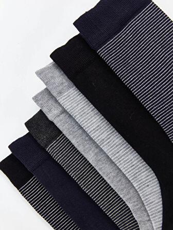 LCW ACCESSORIES Karişik Çizgili Bambu Erkek Soket Çorap 7'li
