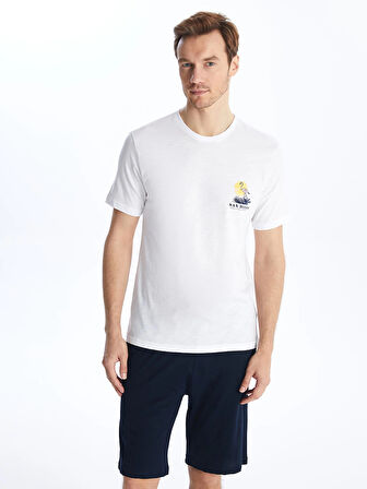 LC WAIKIKI Lacivert Standart Kalıp Erkek Şortlu Pijama Takımı