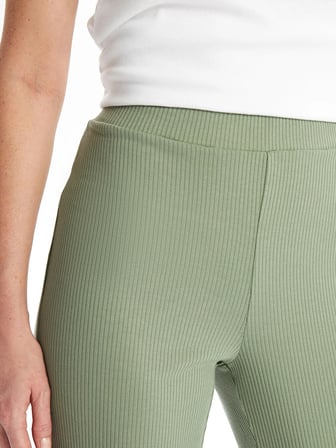 LCWAIKIKI Basic Haki Kadın Beli Lastikli Düz Pantolon