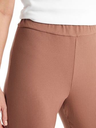 LCWAIKIKI Basic Kahverengi Kadın Beli Lastikli Düz Pantolon