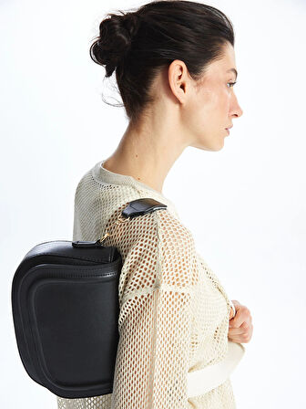 LCW ACCESSORIES SİYAH Deri Görünümlü Kadın Omuz Çantası