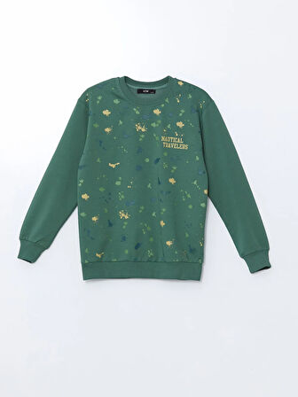 Bisiklet Yaka Baskılı Erkek Çocuk Sweatshirt_W4LQ14Z4-GXF_8684141543507_8-9 Yaş