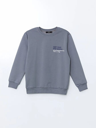 Bisiklet Yaka Baskılı Erkek Çocuk Sweatshirt_W4LQ15Z4-HDE_8684141543750_6-7 Yaş