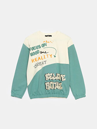 Bisiklet Yaka Baskılı Kız Çocuk Sweatshirt_W4LQ29Z4-GHX_8684141545877_8-9 Yaş