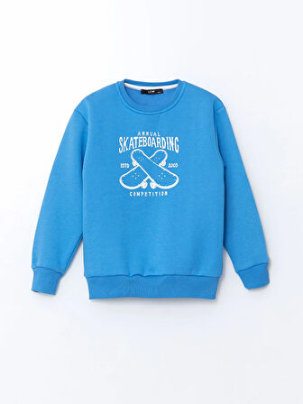 Bisiklet Yaka Baskılı Erkek Çocuk Sweatshirt_W4LR65Z4-GJY_8684141548441_10-11 Yaş
