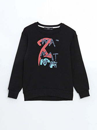 Bisiklet Yaka Baskılı Erkek Çocuk Sweatshirt_W4LR66Z4-HEG_8684141548779_7-8 Yaş