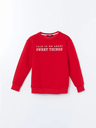 Bisiklet Yaka Baskılı Kız Çocuk Sweatshirt_W4LR73Z4-14B_8684141549882_7-8 Yaş