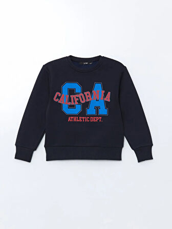 Bisiklet Yaka Baskılı Erkek Çocuk Sweatshirt_W4LR81Z4-HSF_8684141551953_8-9 Yaş