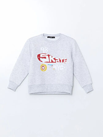 Bisiklet Yaka Baskılı Erkek Çocuk Sweatshirt_W4LR82Z4-GE9_8684141552226_8-9 Yaş