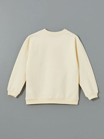 Bisiklet Yaka Baskılı Kız Çocuk Sweatshirt_W4LF38Z4-E03_8684141658881_8-9 Yaş