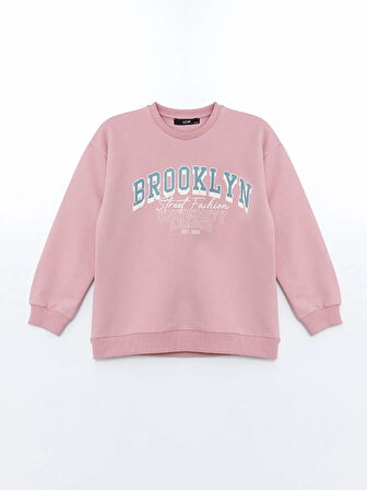 Bisiklet Yaka Baskılı Kız Çocuk Sweatshirt_W4LF38Z4-SHT_8684141658973_8-9 Yaş