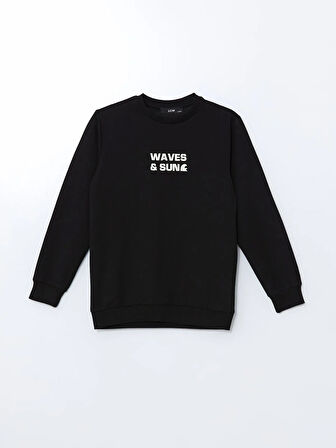 Bisiklet Yaka Baskılı Erkek Çocuk Sweatshirt_W4LF44Z4-HEG_8684141659956_7-8 Yaş