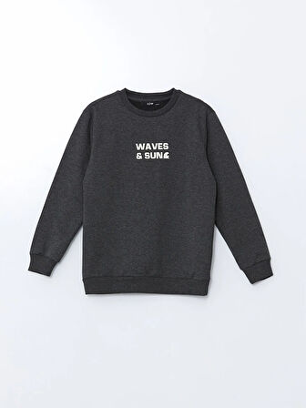 Bisiklet Yaka Baskılı Erkek Çocuk Sweatshirt_W4LF44Z4-HDE_8684141660150_9-10 Yaş