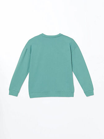 Bisiklet Yaka Baskılı Kadın Sweatshirt_W4LB83Z8-DBV_8684142311228_M