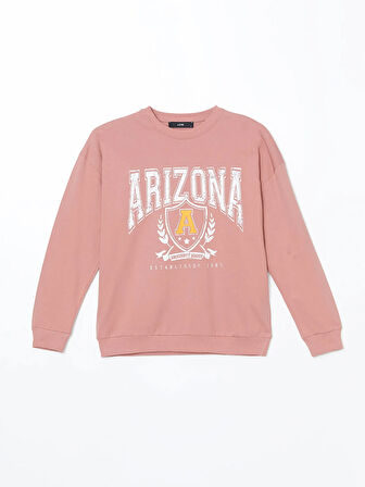 Bisiklet Yaka Baskılı Kadın Sweatshirt_W4LB83Z8-DMT_8684142311280_S