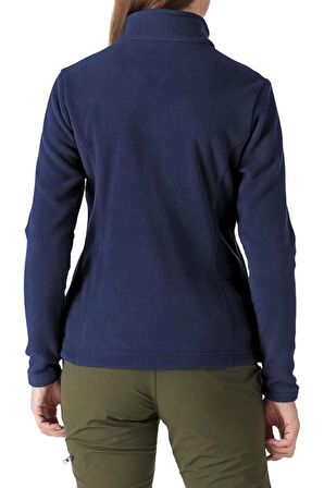 Kadın Tam Fermuarlı Kalın Outdoor Polar Ceket LACİVERT