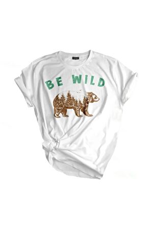 Store Unisex Baskılı Tişört Outdoor Sport T-shirt BE WILD AYI