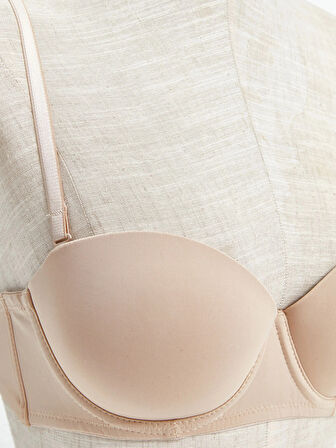 LCW DREAM PEMBE Balenli Yarım Dolgulu Düz Straplez Sütyen