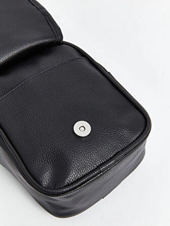 LCW ACCESSORIES SİYAH Deri Görünümlü Erkek Omuz Çantası