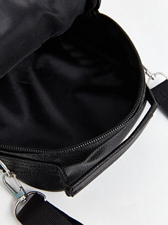 LCW ACCESSORIES SİYAH Deri Görünümlü Erkek Omuz Çantası